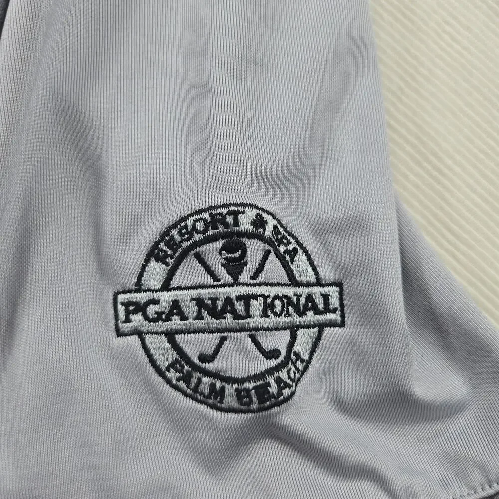 Nike Tiger Woods x‎ PGA Palm Beach Short Sleeve Gray Golf Polo Men's Size Large